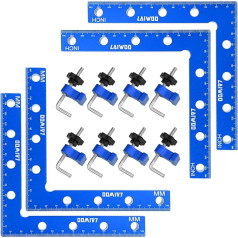 LAIWOO 90 grādu leņķa skava, pozicionēšanas leņķa skava 140 mm/5,5 collas, 8 montāžas skavu pāri, mērīšanas leņķa skava galdnieka instrumentam, L veida stūra skava kastēm, attēlu rāmjiem, plauktiem