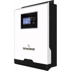 Tecnoware Power Systems - ATA Saules enerģijas hibrīda invertors 1200VA, tīrs sinusoidāls, MPPT, inteliģentais akumulatoru lādētājs, hibrīda invertors saules sistēmai, balts, 1200VA