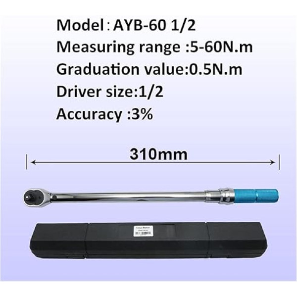 Digitaler Drehmomentschlüssel Drehmomentschlüssel 5-60 N.M 3% Genauigkeit Präsenz Ratsche Drehmomentschlüssel Auto Fahrradreparatur Handwerkzeuge Einstellbarer Schraubenschlüssel mit ±1% Genauigkeit