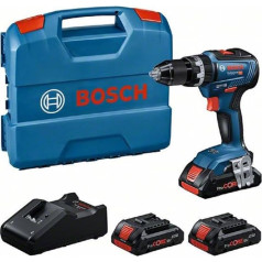 Bosch Professional 18V sistēmas akumulatora skrūvgriezis GSB 18V-55 (bürstenloser Motor, 55 Nm, 1.750 min-¹, inkl. 3x 4,0 Ah ProCORE Akku, Ladegerät GAL 18V-40, L-Case)