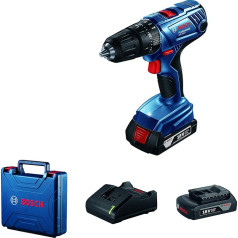 Bosch Professional 18 V sistēmas akumulators GSB 180 LI (nepieciešami 2 litija jonu akumulatori).