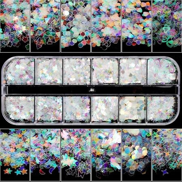 Catheu Nail Art Rhinestones, Nail Art Rhinestones, Nail Art Rhinestones, Flat Back Gems, Round Crystal Rhinestones, for Crafts, Nail, Face, Art, DIY (krāsa)