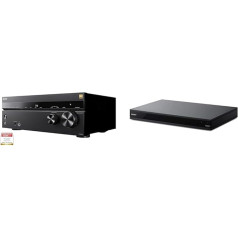 Sony TA-AN1000 7.2 kanālu 8K A/V pastiprinātājs, melns un UBP-X800M2 4K Ultra HD Blu-ray disku atskaņotājs (Dolby Atmos, UHD, HDR, augstas izšķirtspējas audio, daudzistabu, Bluetooth), melns