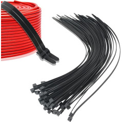 MaxEarn Pack of 50 500 mm x 12,4 mm Extra Long Wide Cable Ties, 20 collu UV izturīgas kabeļu saites, lielas, melnas, spēcīgas neilona plastmasas kabeļu saites, kabeļu Zip saites, augstas stiprības, paredzētas kabeļu vadībai ārpus telpām