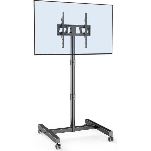 FORGING MOUNT Mobilais TV statīvs ar riteņiem, 23-60 collu televizoriem, TV statīvs, regulējams augstums, slīpums, maks. 40 kg, VESA 400 x 400 mm