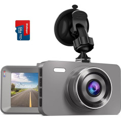 WeBeqer Dashcam Car Front ar 64G SD karti, 3 collu IPS ekrāna autokamera, 176° platleņķa Dash Cam, 1080P FHD autokamera ar IR nakts redzamību, cilpas ierakstīšana, autostāvvietas uzraudzība, G-sensors, kustība