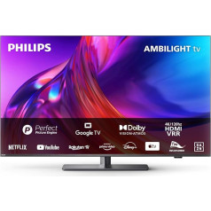 Philips 43PUS8808/12 43 collu Ambilight televizors, 4K UHD LED televizors, 120 Hz, HDR, Dolby Vision, Google TV, VRR, WiFi, Bluetooth, DTS:X, balss vadība