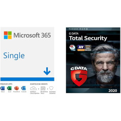 Microsoft 365 Single | 1 lietotne | PC/Mac, planšetdators un mobilā ierīce | Lejupielādes kods + G DATA Total Security 2020 | 1 lietotne - 1 gads, lejupielāde, aktivizācijas kods e-pastā | Windows, Mac, Android, iOS