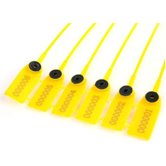 Headerbs Pack of 100 Yellow Package Transport Truck Plastic Safety Seal 40 cm Etiķešu kabeļu saites ar numuru Etiķešu kabeļu saites