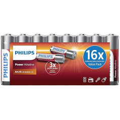 PHILIPS LR6P16F/10 AA baterijas - 16 bateriju iepakojums - 1,5 V