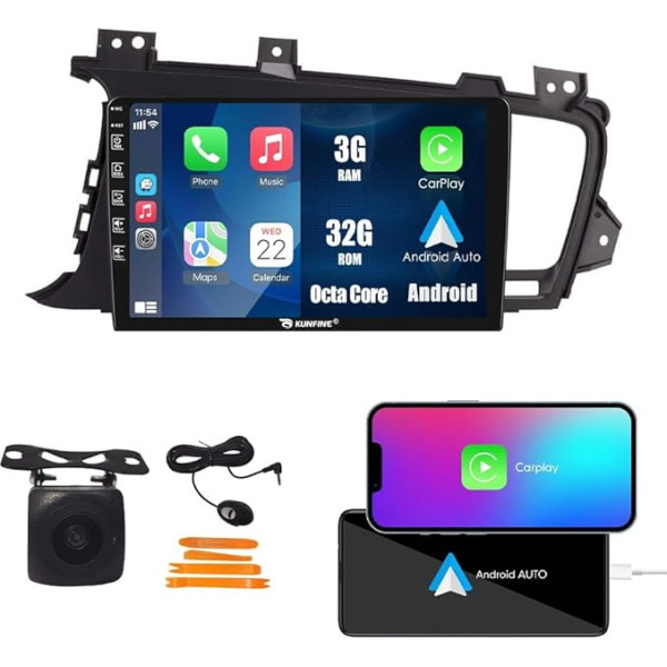 Android 10 Auto radio Auto navigācijas stereo multivides atskaņotājs GPS radio 2.5D skārienjūtīgais ekrāns priekš KIA Optima K5 2009-2015