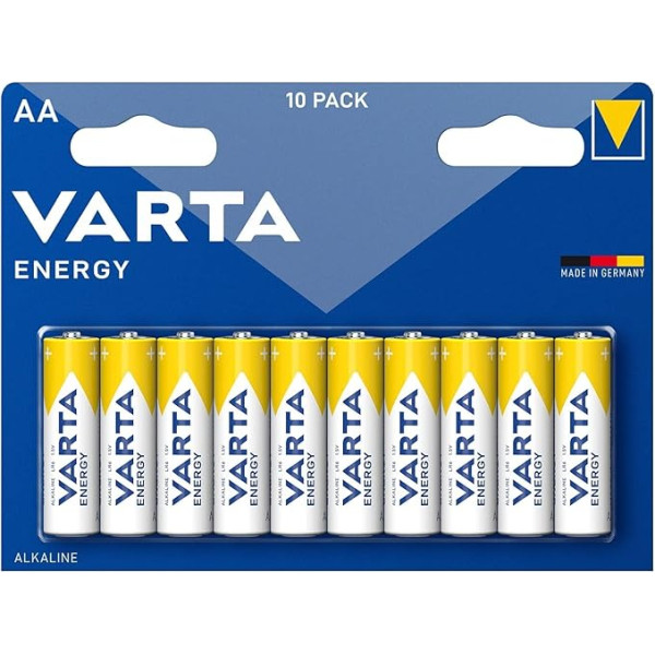 Varta 10 x zilas AA sārmu baterijas 4106