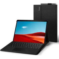 Spigen Stand Folio saderīgs ar Microsoft Surface Pro X 13 collu korpusu (2021/2020/2019) - Melns