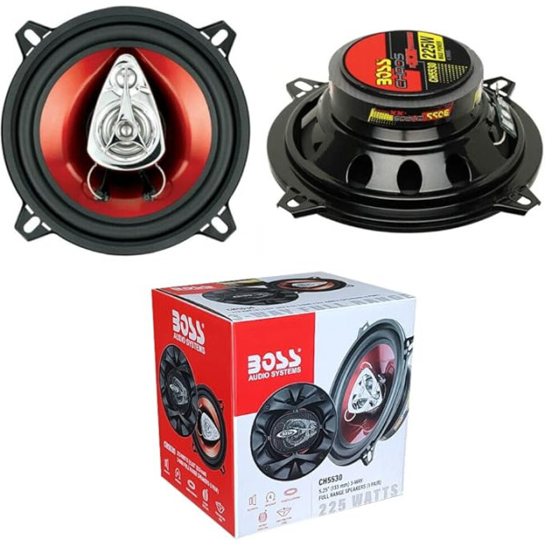 2 Audio Systems CH5530 13 cm 130 mm 5 collu 3-svītru triaksiālais skaļrunis 115 W RMS 225 W Max auto durvju un atloku sagatavošanai pārī