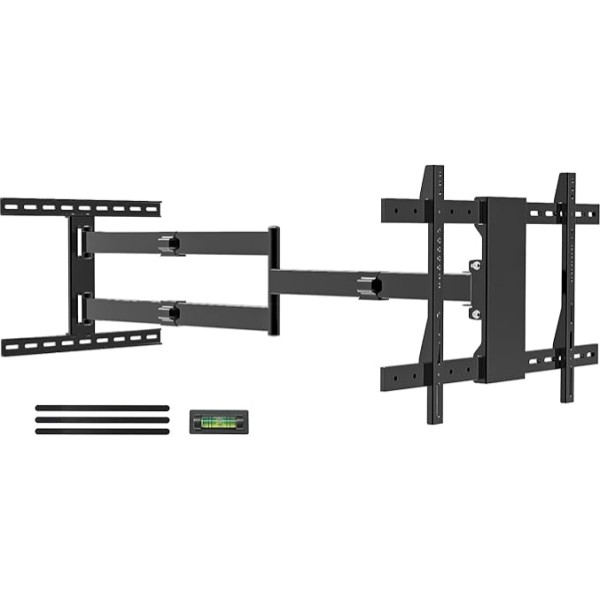 Televizora sienas stiprinājums, grozāms ar 1200 mm īpaši garu šarnīrveida roku, 37-75 collu LCD/LED/OLED televizoriem, slīps, grozāms un pagriežams TV stiprinājums, maksimālais VESA 600 x 400 mm, līdz 45 kg