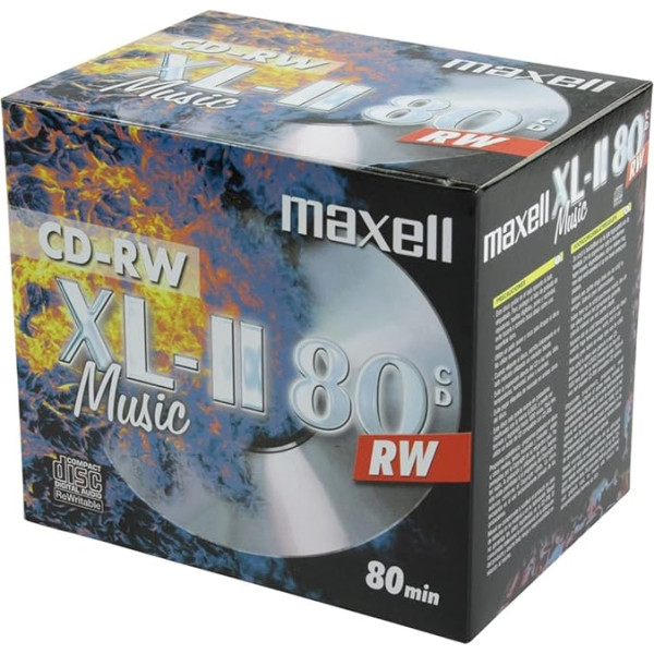 10 Maxell CD-RW Rohlinge XL-II Mūzika Digitālā audio tehnika