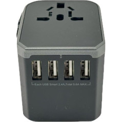 Vortex 788CB pasaules adapteris 4USB Type C Fast Charge Multifunction Conversion Plug ir globāla kontaktdakša no Eiropas uz Amerikas kontaktdakšu.