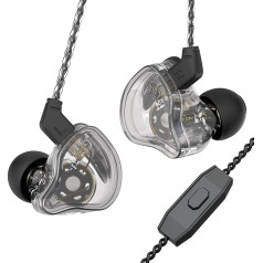 keephifi CCZ Melody In-Ear Monitor In-Ear monitora austiņas ausu monitoringa austiņas, hibrīda 1BA 1DD HiFi Bass IEM vadu austiņas ar 4N kabeli dziedātājiem skatuves basistiem (caurspīdīgas, ar mikro)