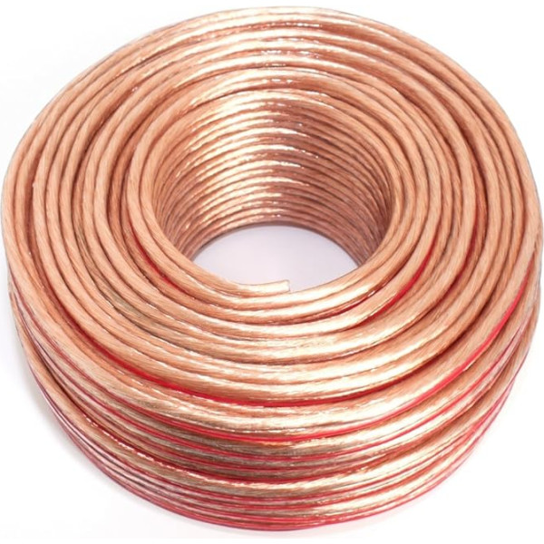 Skaļruņu kabelis caurspīdīgs 2 x 4,00 mm² 50 m Ring