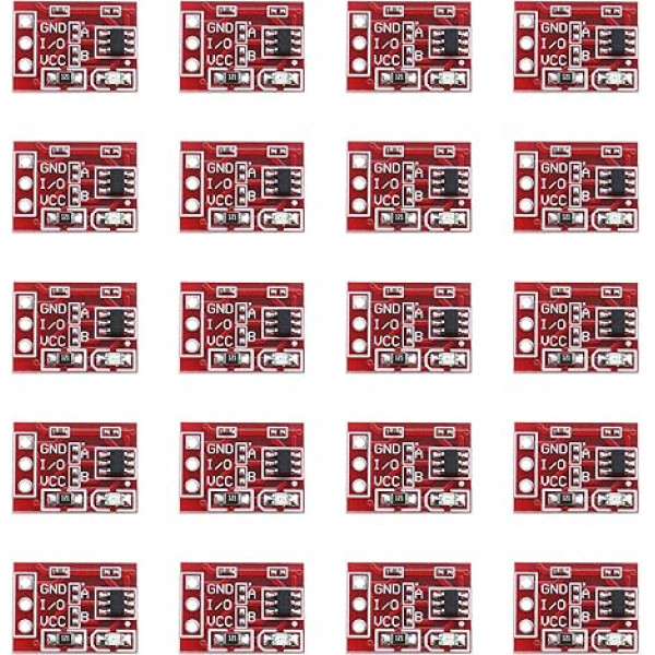 Instrumenti TTP223 10gab Kapacitatīvais regulējams pašbloķējošs skārienpoga modulis 2,5-5,5 V barošanas avots 15x11 mm CCL pašbloķējošs skārienpoga sensors