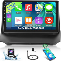 [4+64G] Carplay autoradio Ford Fiesta 2009-2017 - 9 collu IPS 1280 x 720P skārienjūtīgais ekrāns EQ Audio - Bezvadu Android auto, AI DSP, sākuma lapas regulēšana, SWC + AHD aizmugures skata kamera