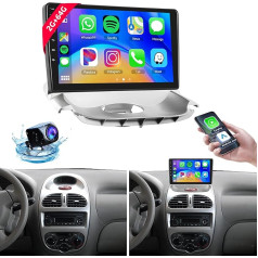 Hodozzy Carplay autoradio Peugeot 206 2004-2008/Citroen C2 2006-2013, 9 collu skārienjūtīgais ekrāns Android auto radio ar Android Car/WiFi/GPS/RDS/FM/Bluetooth/USB + atpakaļgaitas kamera