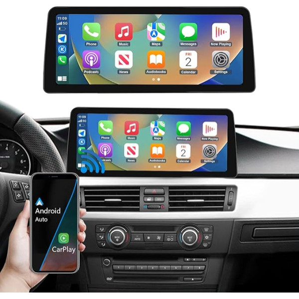 Road Top 12,3 collu autoradio ar skārienjūtīgo ekrānu Wireless Carplay Android automašīnai BMW 3. sērijas E90/E91/E92/E93 2005-2008 gadam ar CCC sistēmu, atbalsta bezvadu Mirrorlink navigāciju