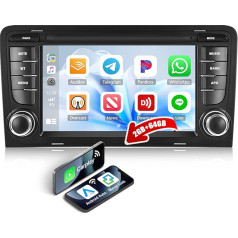 2G + 64G CAMECHO Android 13 auto radio priekš Audi A3 8P/8P1 S3 RS3 Sportback ar navigāciju Carplay Android Car, 7 collu auto radio ar skārienekrānu, Bluetooth Mirror Link RDS FM WiFi