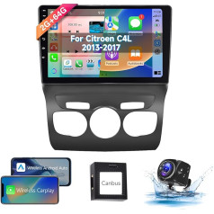 8 Core 2 + 64G Hodozzy Carplay Auto radio Citroën C4L C4 DS4 2013-2017 Android auto radio 2 DIN ar satelītnavigāciju, 10 collu skārienjūtīgais ekrāns ar Android Car/Mirror Link/WiFi/GPS/RDS/FM/Bluetooth/USB + Canbus