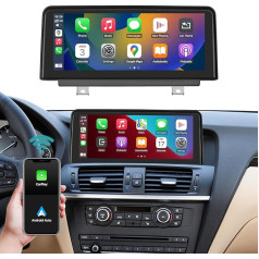 Ninetom 10,25 collu auto radio skārienekrāns 2011-2012 BMW X3/X4 sērijas F25 F26 ar CIC sistēmu, atbalsta Apple CarPlay/Android Auto/Mirrorlink/Navigāciju, modernizēta auto stereo sistēma