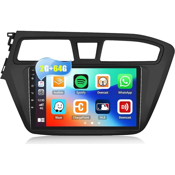 2G + 64G CAMECHO Android 13 auto radio ar satelītnavigāciju Hyundai i20 (2015-2018), Carplay Android Car, Double DIN auto radio ar 9 collu ekrānu Bluetooth RDS/FM MirrorLink + atpakaļgaitas kamera