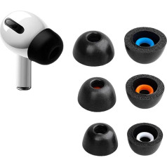 Keephifi [3 pāri] Memory Foam uzgaļi AirPods Pro austiņām ar augsta blīvuma atmiņas putām, trokšņu slāpēšana, piemēroti AirPods Pro uzlādes futrālī (S/M/L)