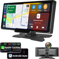 Bezvadu Apple Carplay Android pārnēsājamais auto radio - 9,3 collu skārienjūtīgais ekrāns, iebūvēta kamera - FM Bluetooth balss vadība