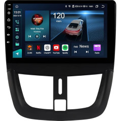 ACAVICA 4+64GB Android 13 Autoradio für Peugeot 207 2006-2014 Stereo 8-Core GPS Navi mit Wireless CarPlay Android Auto Bluetooth 4G LTE WiFi