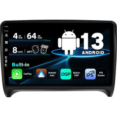 SXAUTO Android 13 Auto radio Audi TT (2006-2011) - Iebūvēts CarPlay Android automašīnai - LED kamera + mikrofons - 4G + 64G - DAB 360-CAM stūres vadības stūres vadība Fast Boot WiFi Bluetooth DSP - 2 DIN IPS 9 collas