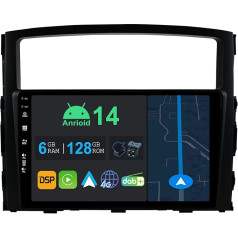 YUNTX 9 collu Android 13 auto radio ar satelītnavigāciju Mitsubishi Pajero 4 V80 V90 2006-2016 | Octa Core | 6GB 128GB | Iebūvēts 4G LTE | CarPlay & Android Car | DSP | DAB | QLED | Dual Band WiFi