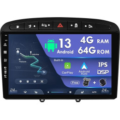 MISONDA 9 collu IPS Android auto radio Peugeot 308/308SW/408 (2008-2010) - [4G + 64G] - Iebūvēts DSP + Carplay - Kamera bez mikrofona - SWC 4GBT DAB 360 Fast-Boot AUX