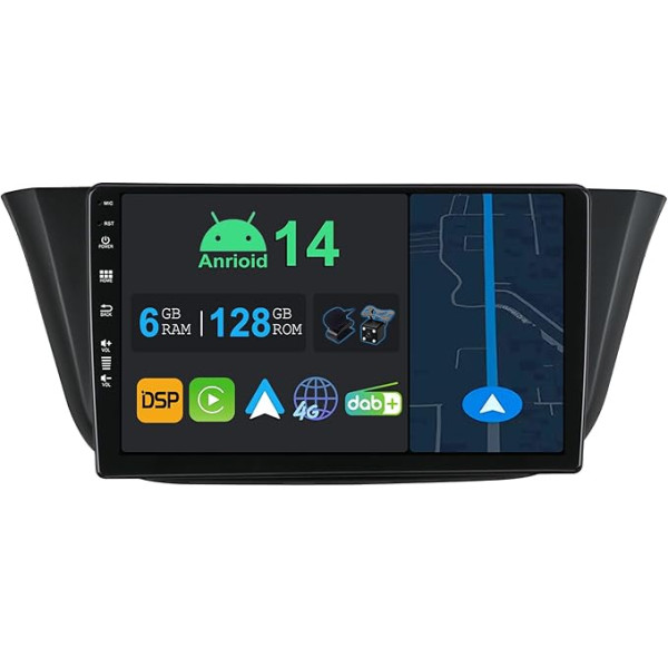 YUNTX 9 collu Android 13 auto radio ar satelītnavigāciju Fiat Iveco Daily VI 2014-2021 | Octa Core | 6GB 128GB | Iebūvēts 4G LTE | CarPlay un Android Car | DSP | DAB | HDMI | Dual Band WiFi | Bluetooth 5.0