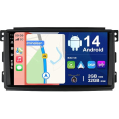 BXLIYER 9 collu Android 12 auto radio priekš Benz Smart Fortwo 451 (2005-2010) - atpakaļgaitas kamera - 2G + 32G - 2 DIN - DAB stūres vadības pults WiFi Carplay Android auto DSP Split Screen 4G Bluetooth