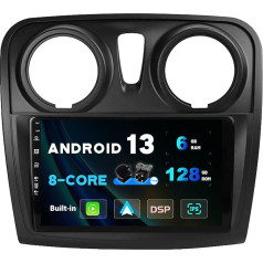 SXAUTO - 6G + 128G - Android 12 IPS auto radio Dacia - Sandero (2012-2017) - Iebūvēts Carplay/Android Car/DSP - LED kamera + MIC - DAB stūres vadības ierīce Fast Boot 360-CAM WiFi - 2 DIN 9 collas