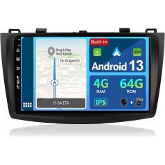 BXLIYER Android 12 IPS Auto Radio piemērots Mazda 3 (2009-2015) - 4G+64G - Iebūvēts DSP/Carplay/Android Car - LED kamera + Mikrofons - 9 collu 2 DIN - Vadāms no stūres DAB 360 kamera Fast Boot 4G WiFi