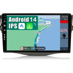 YUNTX Android 12 Auto radio Toyota RAV4 (2007-2011) 2 DIN ar navigāciju [Integrēts bezvadu CarPlay/Android Car/GPS] 9 collu IPS 2.5D skārienjūtīgais ekrāns Bezmaksas kamera DAB/Radio stūres rats