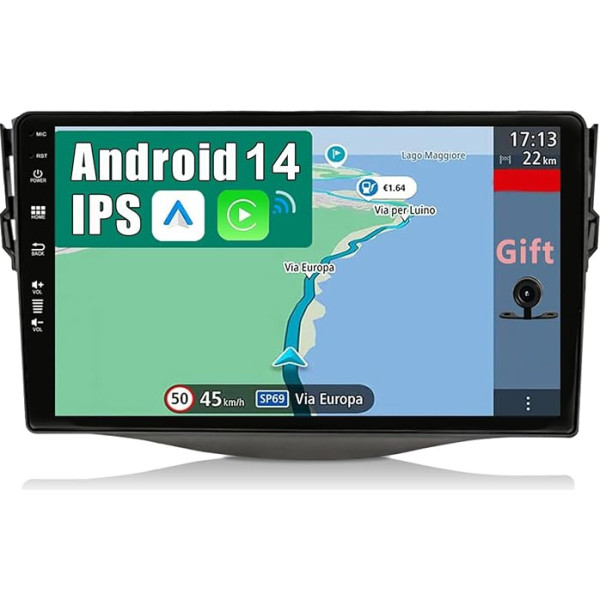 YUNTX Android 12 Auto radio Toyota RAV4 (2007-2011) 2 DIN ar navigāciju [Integrēts bezvadu CarPlay/Android Car/GPS] 9 collu IPS 2.5D skārienjūtīgais ekrāns Bezmaksas kamera DAB/Radio stūres rats