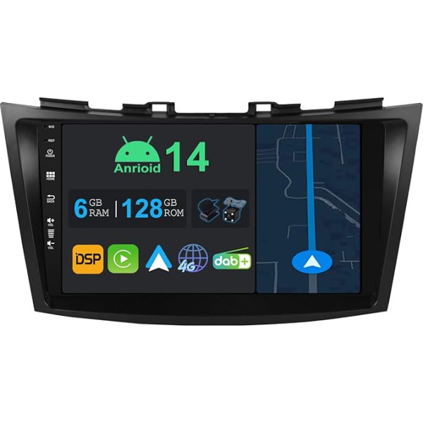 YUNTX 9 collu Android 13 auto radio ar satelītnavigāciju Suzuki Swift/Ertiga 2008-2017 | Octa Core | 6GB 128GB | Iebūvēts 4G LTE | CarPlay & Android Car | DSP | DAB | QLED | Dual Band WiFi | Bluetooth 5.0