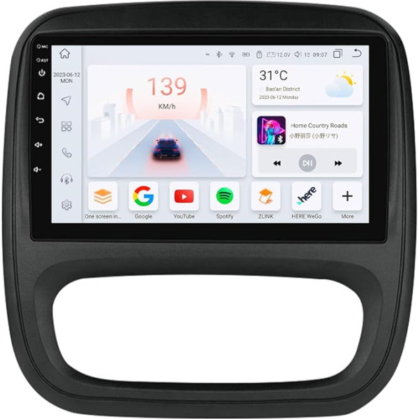 Ossuret Android 12 auto radio Renault Trafic 3 (2014-2021)/Opel Vivaro B (2014-2018), 8-core 4G+32G GPS navigācija 9 collu QLED skārienekrāns ar CarPlay Android auto Bluetooth WiFi 4G LTE DSP RDS