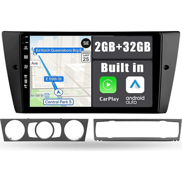 YUNTX Android 13 radio ar navigāciju BMW E90/E91/E92/E93 (2005-2012): Iebūvēts CarPlay/Android Car/GPS]-DAB/Bluetooth 5.0/WiFi/2 Din/2G+32G/Steering Wheel Control/Fastboot Autopiederumi Eiropai.