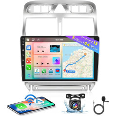 [8 Core 2+64GB] Android 13 Auto radio, Wireless CarPlay Android Car, Peugeot 307 SW CC (2002-2013) Radio, 9 collu ekrāns, Bluetooth, Mirror Link, GPS WiFi DSP FM SWC USB