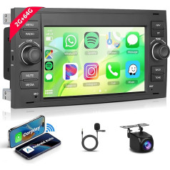 2G + 64G bezvadu Carplay Android autoradio priekš Ford Focus C-Max S-Max Kuga Fiesta Transit Fusion Mondeo Galaxy Connect