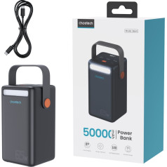 Mini Powerbank 50000mAh USB-A USB-C microUSB 65W melns