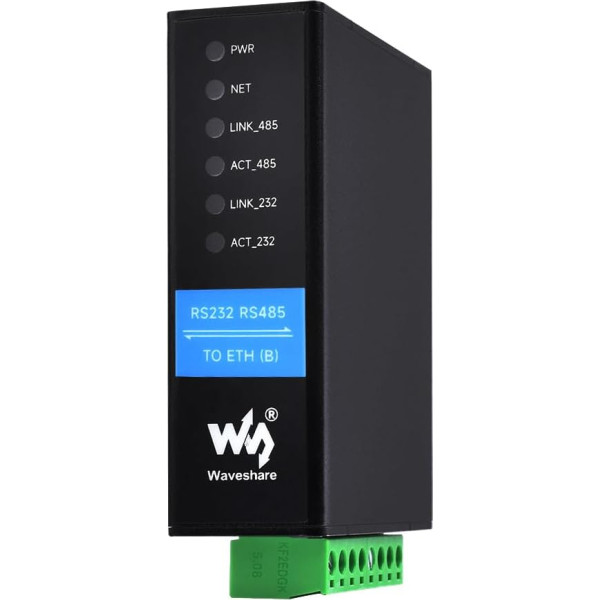 Waveshare RS232 RS485 uz RJ45 Ethernet Seriālais serveris Divu kanālu neatkarīga darbība Divi Ethernet porti Kopējie tīkla porti Modulis Divvirzienu caurspīdīga pārraide